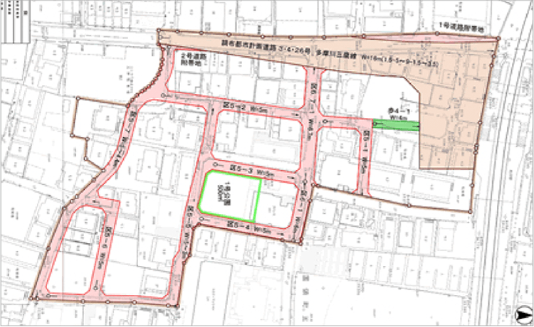 調布都市計画事業布田駅南土地区画整理事業 (施行後)